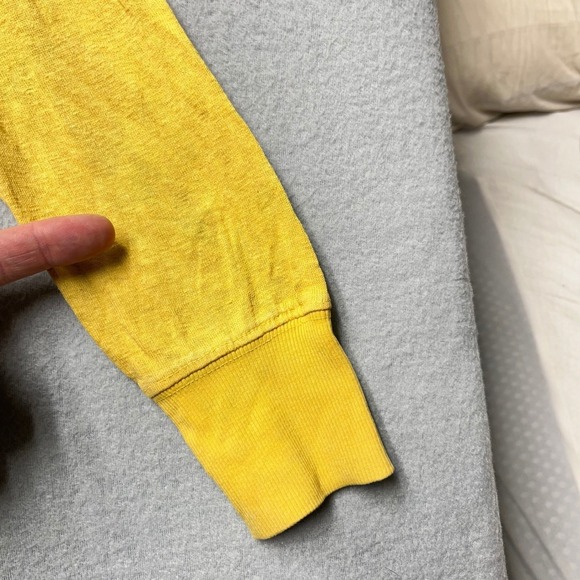 Jungmaven Hemp Organic Cotton Henley Shirt Men XS Mustard Yellow Long Sleeve USA - Picture 5 of 13